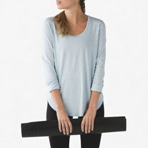 Lululemon Yogini 5 Year Long Sleeve Tee Heathered Caspian Blue 4 Minimalist